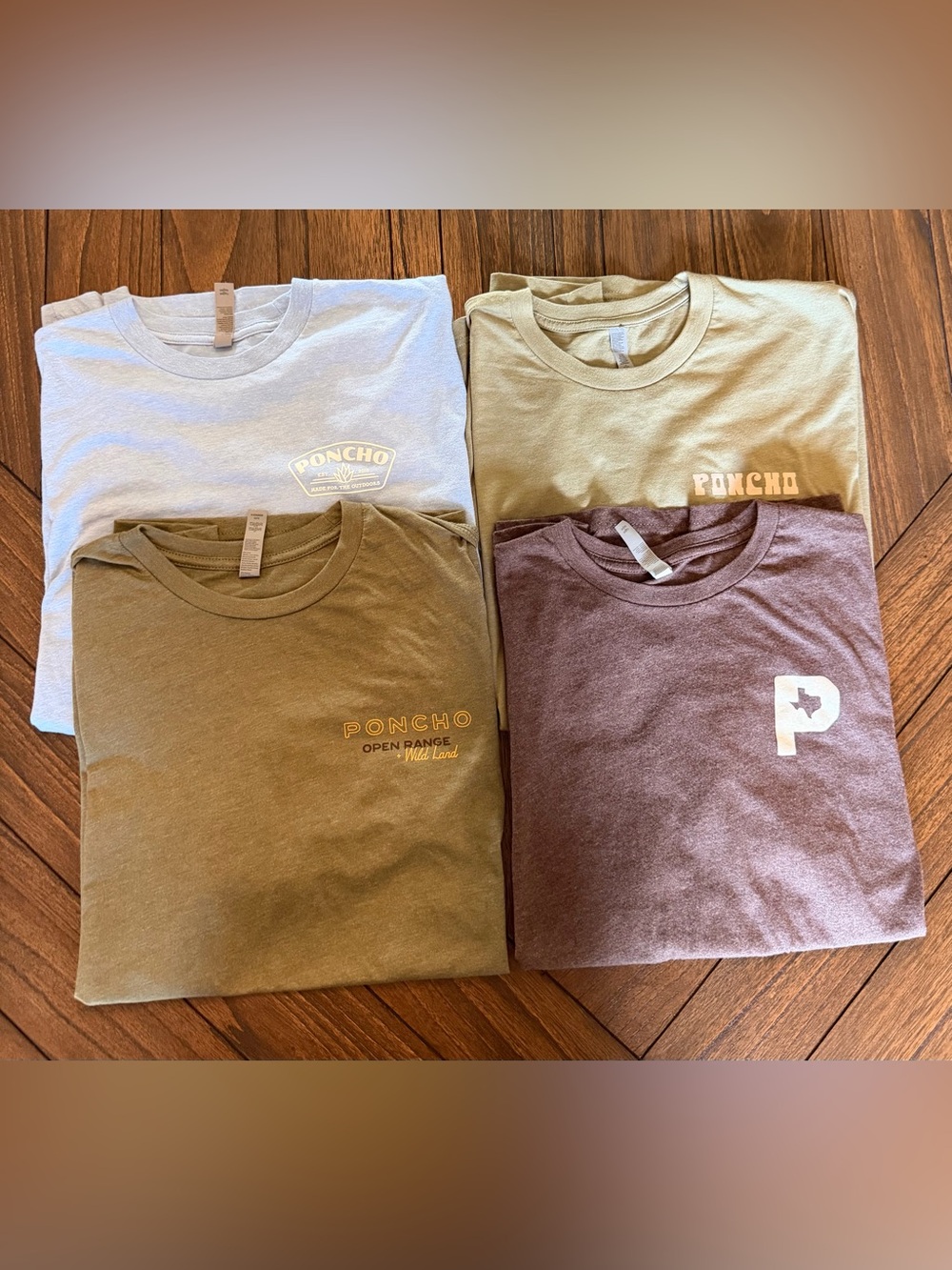 Lg Poncho Outdoors T-Shirts - Set of 4